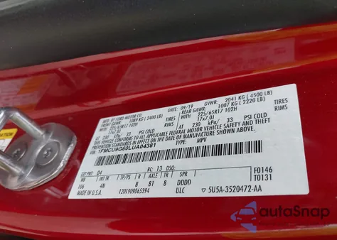 2020 Ford Escape Se z USA, uszkodzony, nr VIN 1FMCU9G60LUA04381